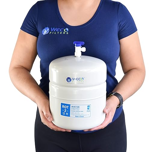 WECO Reverse Osmosis Storage Tank - 2.0 Gal Total Capacity, 1.2 Gal Usable - Pressurized Water Filtration Tank (Rot-2-W)