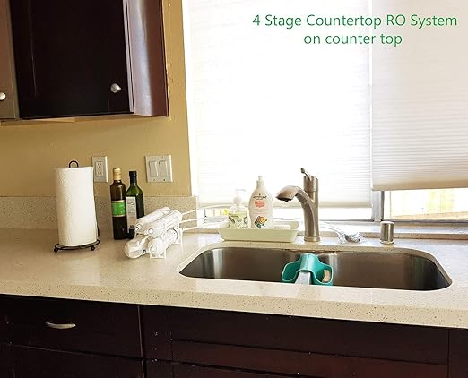 4 Stage Countertop Reverse Osmosis Water Purification System, 100 GPD