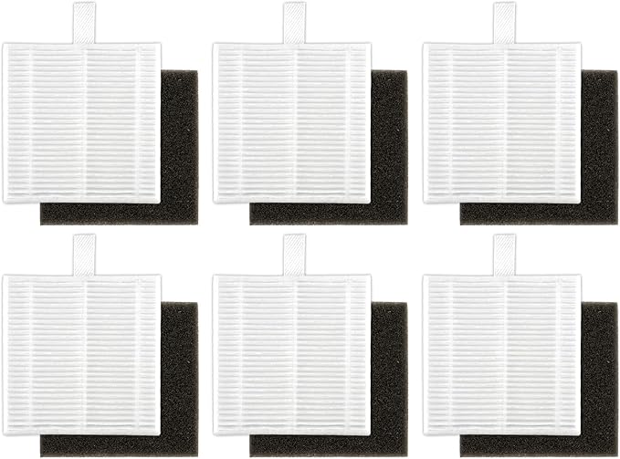 (6 Pack) T20+ HEPA Filters and Foam Filters Compatible With Airrobo T20+ Robot Vacuum Cleaner, Filters Accessories Kit, Filter Kit, Replacement Parts