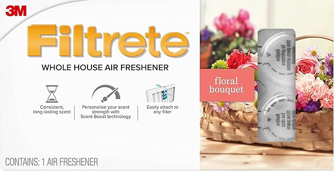 Filtrete Whole House Air Freshener for AC Furnace Air Filter, Floral Bouquet