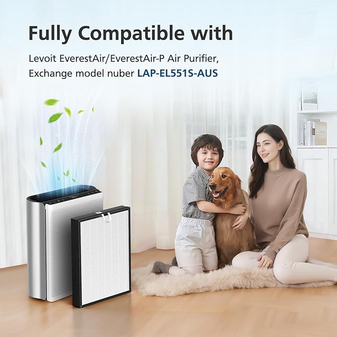 2 Pack EverestAir/EverestAir-P Replacement Filter, Compatible with LEVOIT EverestAir Air Purifier, High-Efficiency Activated Carbon Filters Filter Set