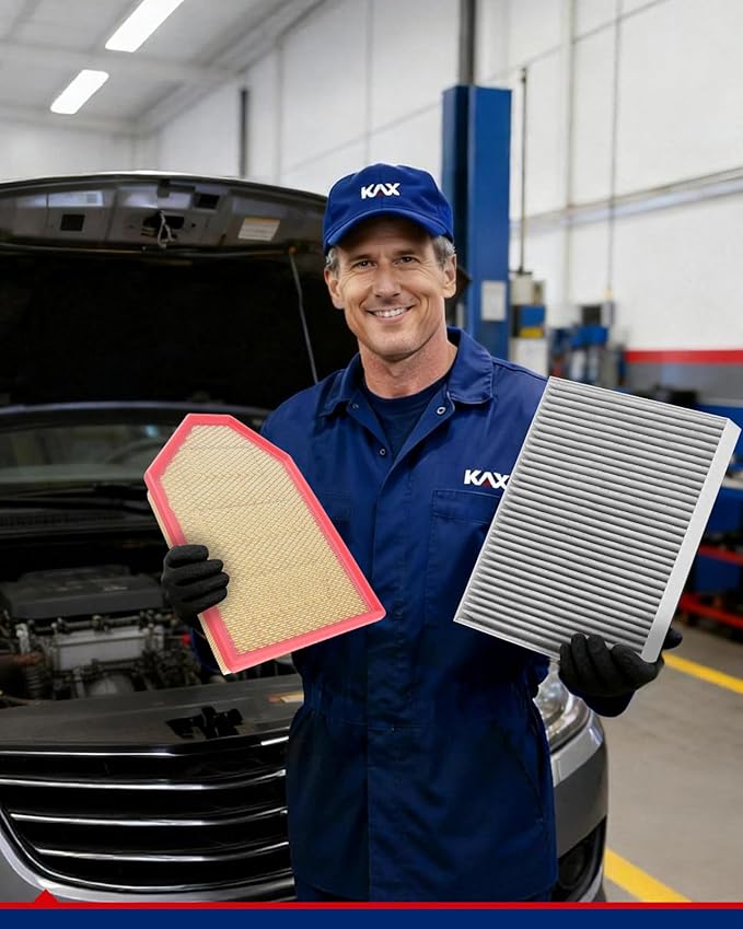 KAX Engine & Cabin Air Filter Kit, Replacement for Dodge Charger, Challenger 2011-2023 3.6L/6.4L/5.7L, Chrysler 300 2011-2023, Replace# CA11257 CF11668