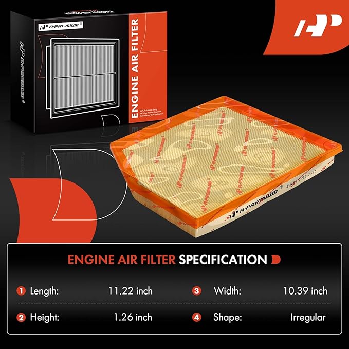A-Premium Engine Air Filter Compatible with BMW 335I 2012-2013, 335i xDrive 2011-2013, 335is 2012-2012, X1 2013-2015, 135i 2011-2013, 135is 2013-2013, 3.0L, Replace# 13717599285