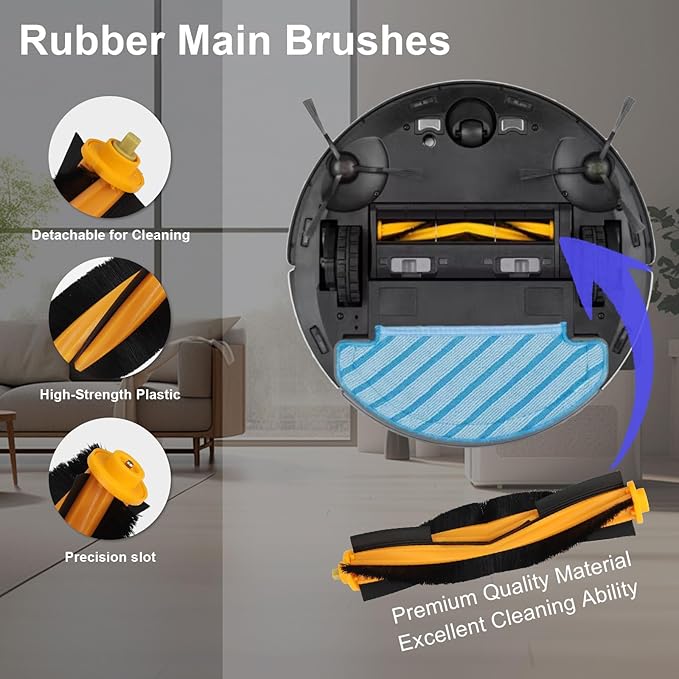 19 PCS Accessories Kit for ECOVACS DEEBOT N10 PLUS/ T9+/ N8 PRO+/ N8+/ T8AIVI+/ T8+ Robot Vacuum, Replacement Parts Main Brush, Side Brush, Filter, Mop pads, Dust Bag
