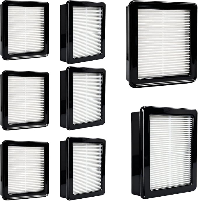 8 Packs 107315 HEPA Filter Replacement Compatible with ProTeam Coach Pro 10 SC Pro 6 GoFree Flex Pro and ProVac FS 6, Washable Reusable Vacuum Filters