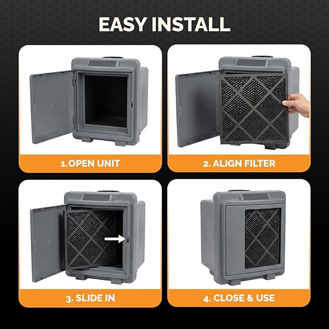 Tiger Tough HEPA 500 Activated Carbon Filter 24x24x1 – Replacement Air Purifier Filter for Air Scrubbers, Odor Removal & VOC Control – Compatible with HEPA Air Purifiers & Home Air Filters
