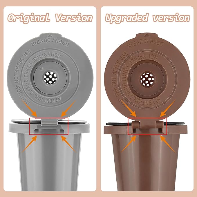 Newly upgraded Reusable Filter Cup for Cuisinart, Compatible with Cuisinart #SS-RFC HomeBarista Reusable Filter Cup, Brown (2 Pack)