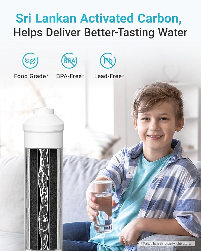 AQUA CREST GXRTDR Inline Water Filter, Replacement for GE® GXRTDR, Samsung DA29-10105J, Culligan IC-100A， Whirlpool WHKF-IMTO, Reduces Chlorine, Fluoride