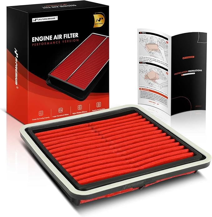 A-Premium High-performance, Pre-oiled Engine Air Filter Compatible with Subaru Models - Forester 2009-2018, Impreza 2008-2016, Legacy 2005-2019, Outback 2005-2019, Tribeca 2008-2014, WRX, XV Crosstrek