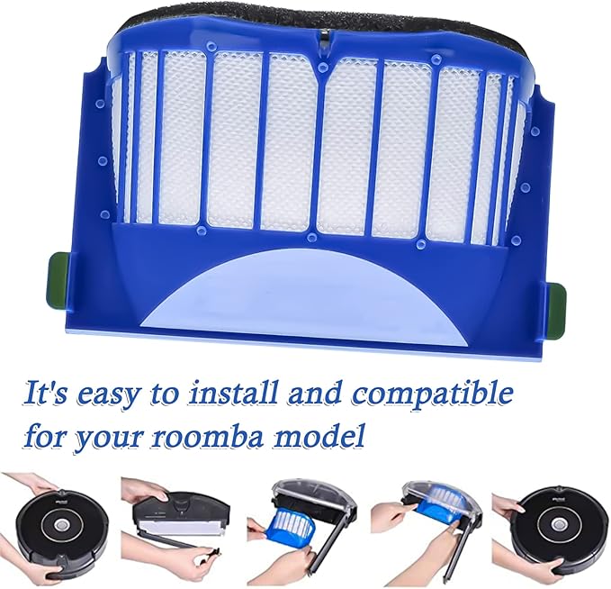 Replacement Parts for iRobot Roomba 600 Series 690 980 670 660 651 650 630 614 595 585 564 552 Vacuum Cleaner, 6 Replenishment Kit, 6 Side Brushes, 2 Set Bristle and Beater, 2 Wheel Tires