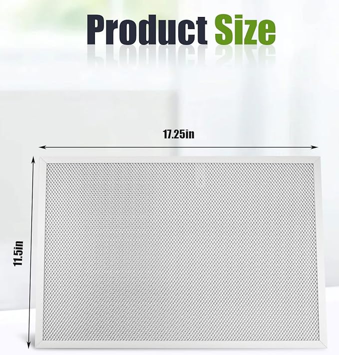2Pcs W11177751 Range Hood Grease Filter Fit for Whirlpool Range Hood, Replace W10419114 W11176974 W10834041，17.25'' x 11.5'' x 0.38'' Filter