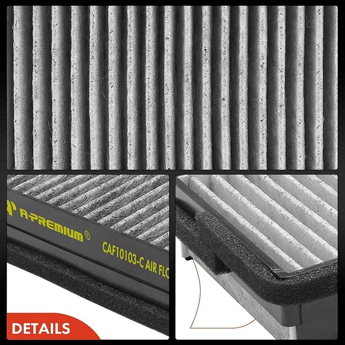 A-Premium 2-PC Cabin Air Filter w/Activated Carbon Compatible with Chevy, Buick, Oldsmobile, Pontiac & Saturn - Uplander 05-09, Venture 01-05, Rendezvous 02-07, Terraza, Silhouette, Aztek, Montana