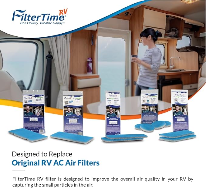 FilterTime RV, Cut To Size RV Air Filter, 17"x20" Cut To Fit AC Filter Replacement, MERV 6 Replaces Original Standard Air Filter, Made in USA