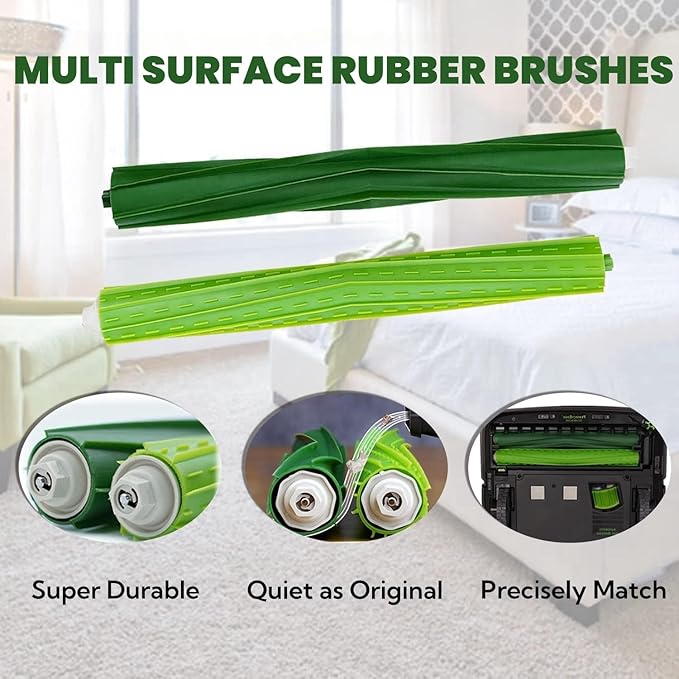 Replacement Parts for iRobot Roomba s9 (9150) s9+ s9 plus (9550) S-Series Vacuum Cleaner, Multi-Surface Rubber Roller Brushes, 2 Sets
