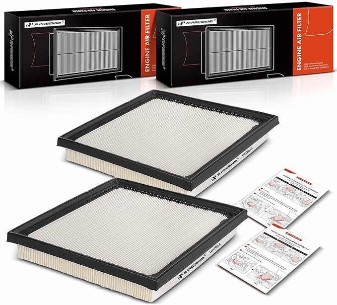 A-Premium 2-PC Engine Air Filter Compatible with Toyota Tundra 2022-2023, Sequoia 2023, 3.4L, Replace# 17801-F4010, 17801F4010