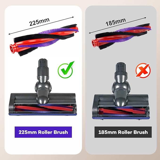 Chuancheng 225mm Roller Brush Replacement Part for Dyson V6 SV03 SV07 Vacuum Cleaner, Replacement Bar Assembly Replacement for Part Number 963830-02