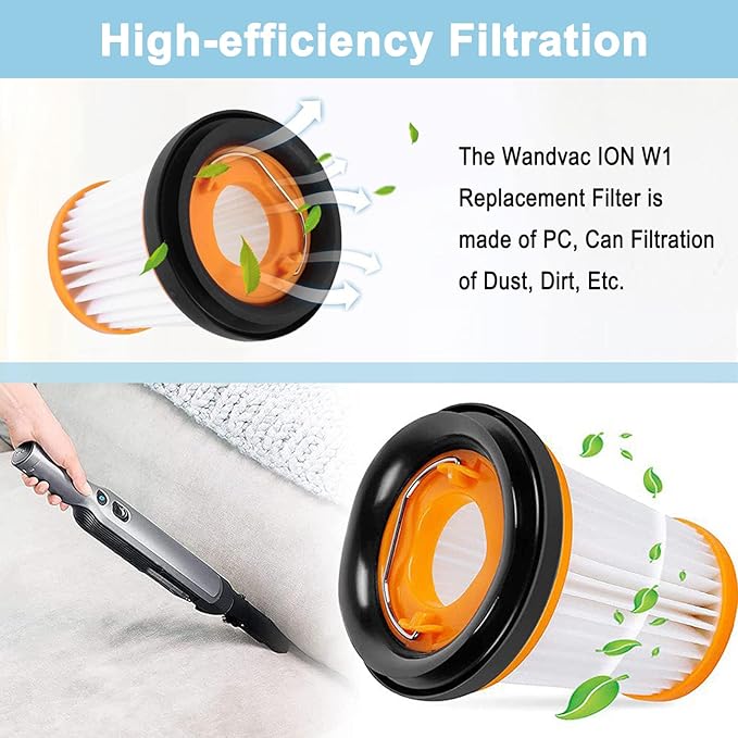 10 Pack WV201BK Vacuum Filters Replacement for Shark Wandvac ION W1 S87 Cordless Handheld Vacuum WV200, WV201, WV205, WV220 Handheld Vacuum, 10 Pack Vacuum Filters, Compare to Part # XHFWV200