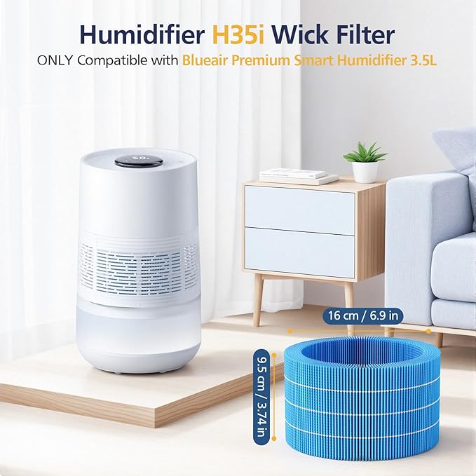4 Pack Humidifier H35i Wick Filter Replacement Compatible with Blueair Premium Smart Humidifier 3.5L for Large Room Soothing Water Vapors Through Particle & Mineral Collect,10 Pack Sponge Filters