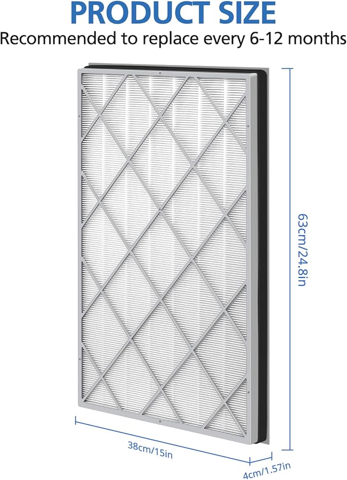 HE601 HEPA Filter Replacement Compatible with Shark Air Purifier 6 (HE601& HE602) H13 True HEPA Filter, HE6FKPET, HE6FKPET, HE6FKPRO, White