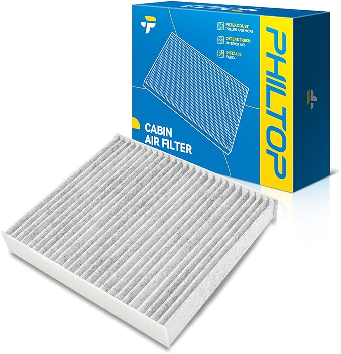 PHILTOP Cabin Air Filter w/Activated Carbon, Compatible with CF10377 Subaru Impreza 2002, 2003, 2004, 2005, 2006, 2007, Saab 9-2X 2005, 2006, Premium Activated Carbon Filter Up Dust Pollen Odor