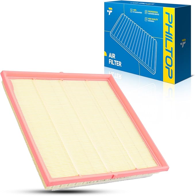 PHILTOP Engine Air Filter, Compatible with CA10867 Cadillac SRX 2010, 2011, 2012, 2013, 2014, 2015, 2016, Saab 9-4X 2011, Flexible Panel Filter for Improved Engine Airflow
