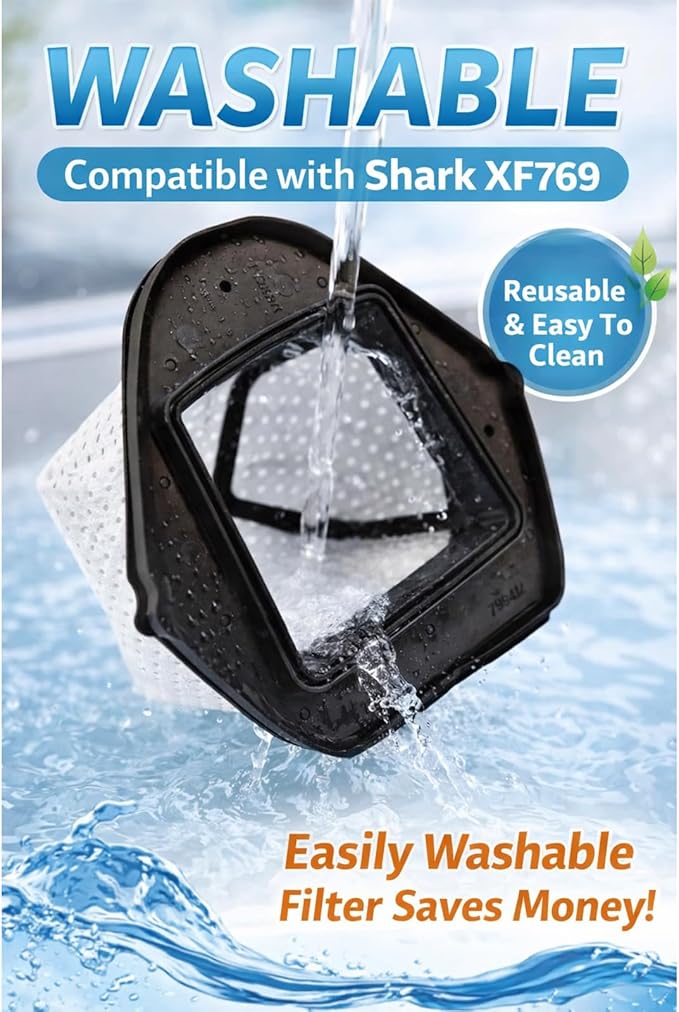 Vacuum Dust Cup Filter Compatible with Shark SV700 Series, SV900 Series, SV75 Series, VX33 and LV800 Series. Compatible with Shark Filter XF769.