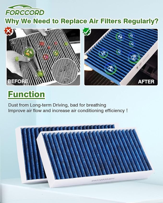 4-Pack Cabin Air Filter Fits for Mercedes-Benz ML250 ML350 ML400 ML550 ML63 AMG GL350 GL450 GL550 GLS450 GLS550 GL63 AMG GLE350 GLE400 Activated Replacement 1668300318 Car Accessories