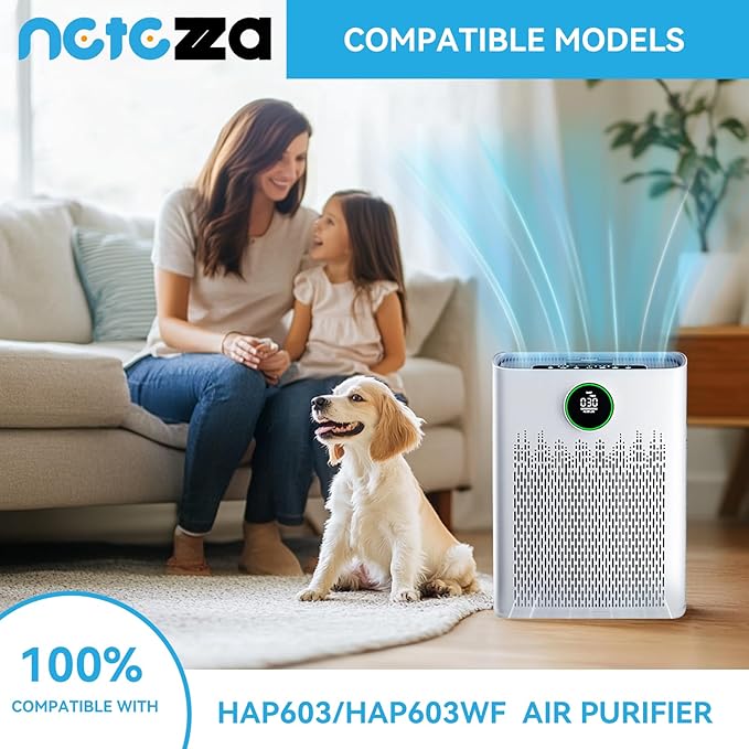 HAP603 Replacement filter Compatible with ECOSELF HAP603 Air Purifier, 3-in-1 True Air Purifier replacement filter, 2 PACK, White