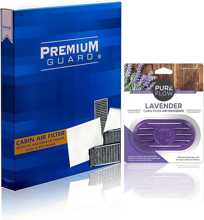 Premium Guard Cabin Air filter PC99273 with Lavender Cabin Filter Air Freshener | Fits 2017-19 Hyundai Ioniq, 2017-22 Kia Niro, 2019-22 Niro EV