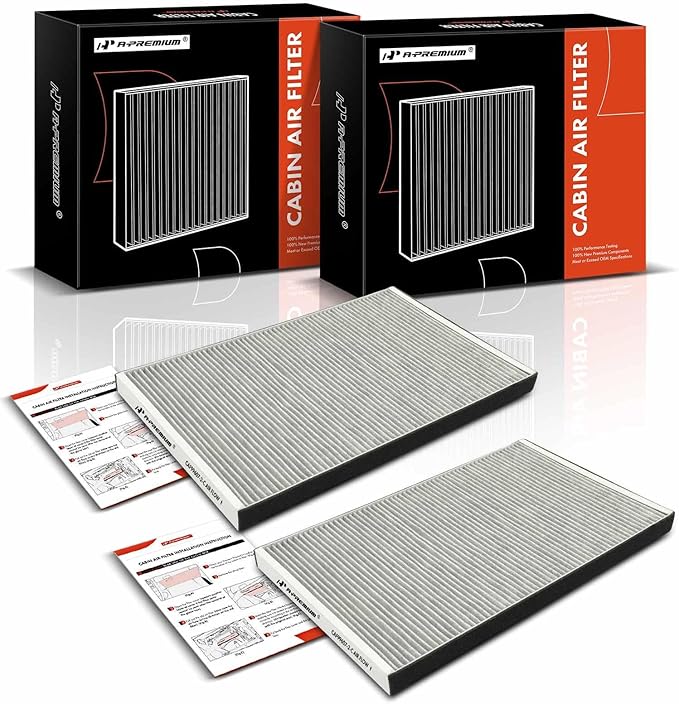 A-Premium 2-PC Cabin Air Filter w/Activated Carbon Compatible with Tesla X 2016-2023, Replace# 1045566