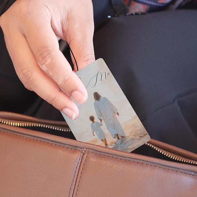 Jesus Christian Car Air Freshener 4 Pcs, Jesus with Children Religious Bible Verse Hanging Air Freshener for Cars Closet Drawer Books, Christian Car Accessories for Women Girls