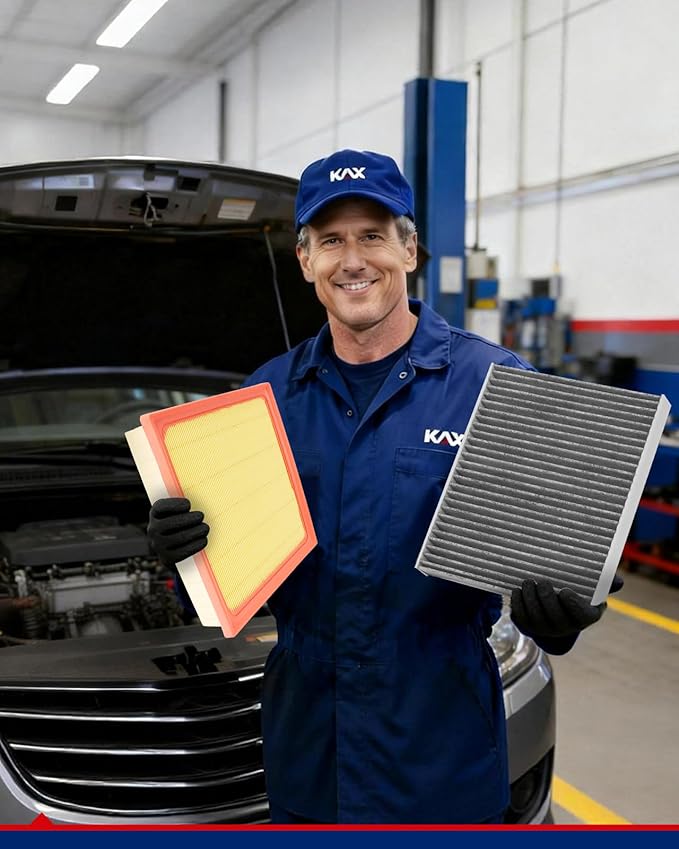 KAX Engine & Cabin Air Filter Kit, Replacement for Toyota Camry, RAV4, Highlander, ES350, RX350, NX350, Grand Highlander, Avalon, NX250, TX350, ES250, GR Corolla, Replace# CA12377 CF12157