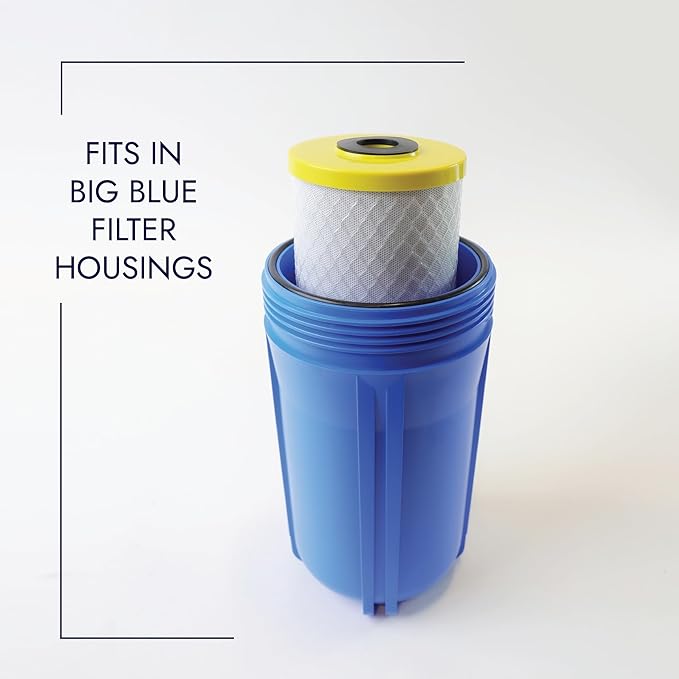 Neo-Pure CHLM-4510 Carbon Block Water Filter Cartridge, 9-7/8" x 4-1/2", 1 Micron, Chloramine and Chlorine Reduction, High-Capacity Replacement Filter
