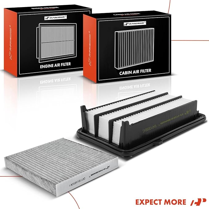 A-Premium 2-PC Engine & Cabin Air Filter with Activated Carbon Compatible with Honda CR-V CRV 2017-2022, Civic 2016-2021 1.5L