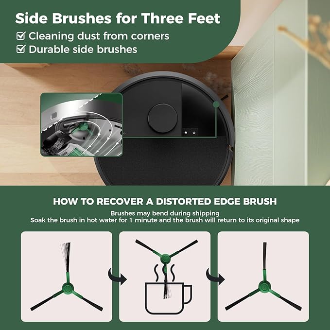 24 Pcs Accessories Kit for iRobot Roomba Plus 405 Combo/505 Combo/507 Combo Robot Vacuum Cleaner: 1 Main Brush, 6 Dust Bags, 6 Mop Pads, 4 Filters, 6 Side Brushes and 1Cleaning Brush(400/500 Series)