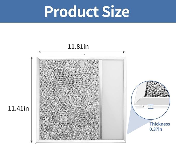 2 PCS BP57 Range hood Filter for Broan with Light Lens, 11-1/2 X 11-3/4 X 3/8 Upgrade Range Hood Aluminum Filter for Broan R610045 R610050 for Estate 883093 883103 for Whirlpool883093 883103