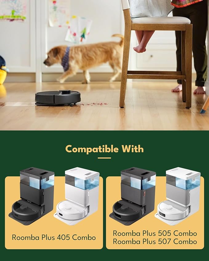 21 Pcs Replacement Parts for iRobot Roomba Plus 405/505/507 Combo Robot Vacuum Cleaner: 1 Main Brush, 4 Side Brushes, 4 HEPA Filters, 5 Dust Bags, 6 Mop Pads, 1 Cleaning Brush