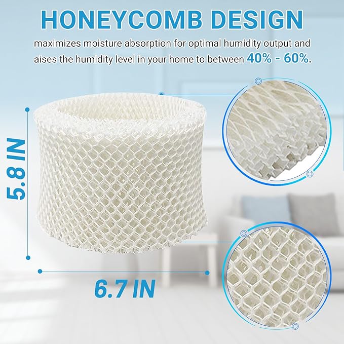 Lemige 6 Pack HC888 Series Filters C Compatible with HC-888, HC-888N, HC-888, HC-888N, HCM-890, HEV-320 Series, for Duracraft DCM-200, DH-890, for Walgreens cool mist humidifiers 890-WGN