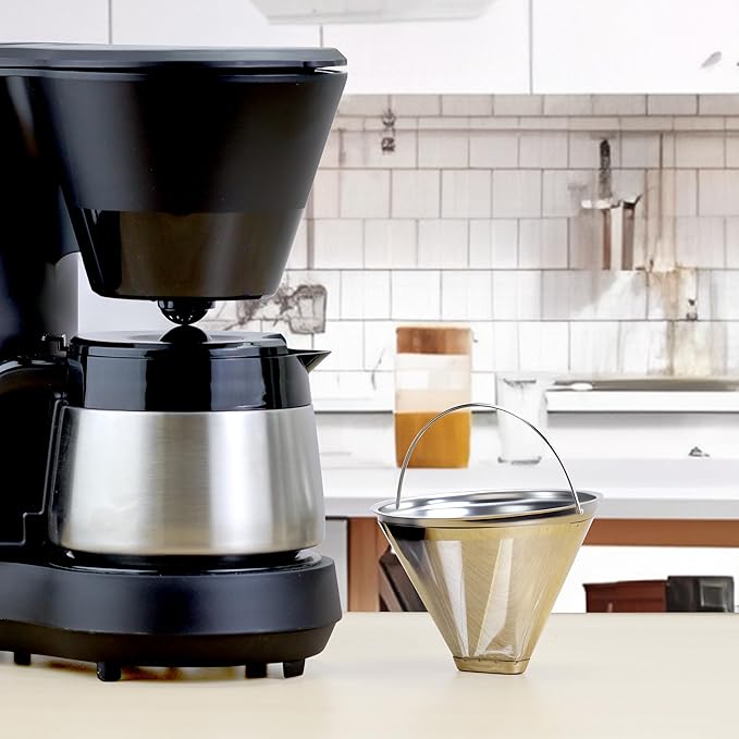 Cone Coffee Filters Compatible with Cuisinart Coffee Maker DCC-5570NAS, Reusable Stainless Steel Cone Filters for Cuisinart 5 Cup