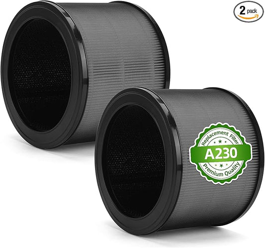 A230 Filter Replacement Compatible with Winix A230 A231 Air Purifier,Part#1712-0110-00, 3-in-1 H13 HEPA Activated Carbon Filter, 2 Pack