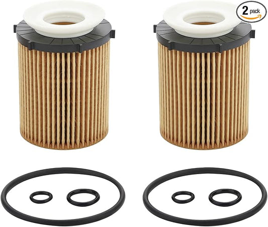 2 Pcs Oil Filter Compatible With INFINITI Mercedes-Benz Vehicle 2012-2023 C300 CLA250 E300 GLA200 GLC300 Metris SLC300 Sprinter 1500 2500, 2017-2019 Q50 Q60 QX30, Replace#HU711/6Z, HU7116z, 2701800109