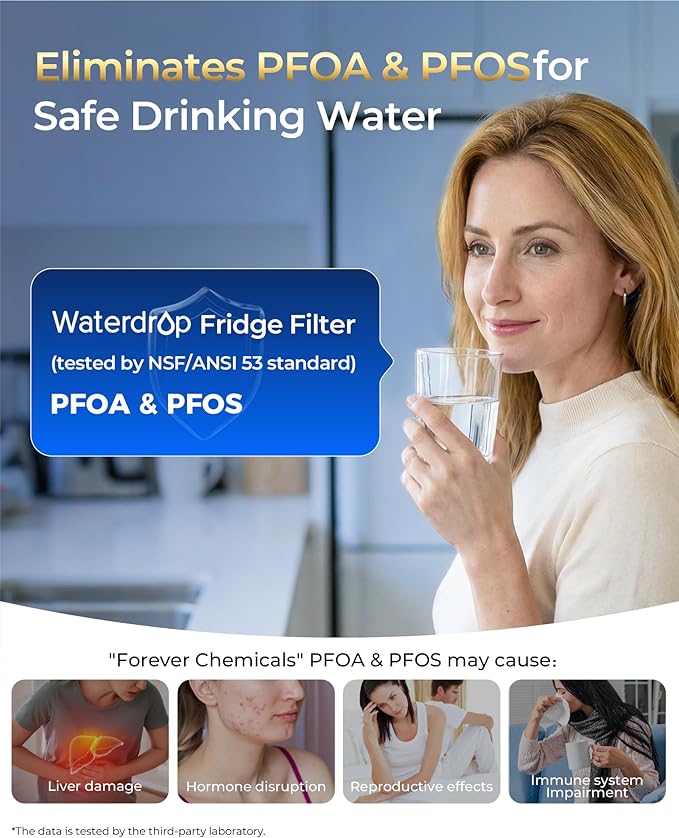 Waterdrop Plus DA97-17376B Water Filter Replacement for Samsung® HAF-QIN/EXP, DA97-08006C, NSF/ANSI 401&53&42&372 Certified Refrigerator Water Filter, 2 Filters (Package may vary)