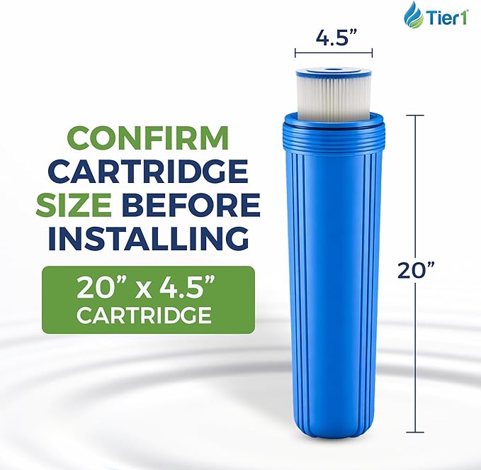 Tier1 30 Micron 20x4.5 Water Filter | Whole House Sediment Water Filter | Pleated Polyester Cartridge | Replacement for Pentek R30-20BB, 155430-43, SPC-45-2030 | High-Flow 4.5 x 20 Water Filter (3pk)