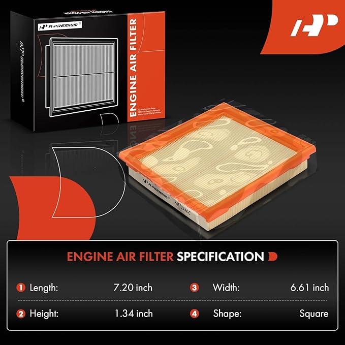 A-Premium 2-PC Engine Air Filter Compatible with Infinit EX35, EX37, G25, G35, G37, Q40, Q60, QX50 & Nissan 350Z, 370Z, 2007-2020, Replace# 16546JK20A