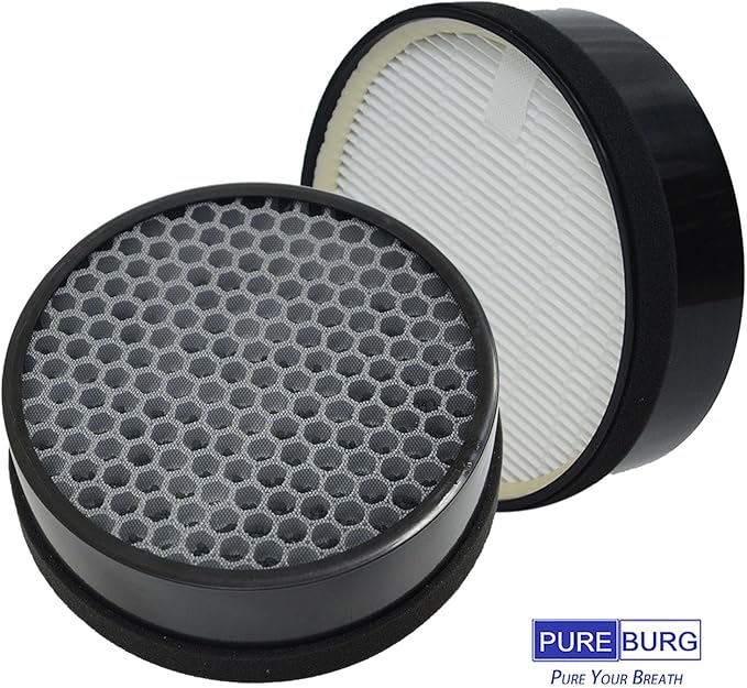 PUREBURG LV-H132-RF Replacement Filter Compatible with Levoit LV-H132 Air Purifier,2-Pack H13 HEPA + 4 x Activated Carbon Filter 4-Stage Filtration Air Clean Dust VOCs