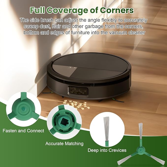 19 Pcs Accessories Kit Compatible with iRobot Roomba Max 705 Vac/Plus 504 Vac Robot Vacuum, Replacement Parts Include 2 Main Brushes, 6 Dust Bags, 4 Filters, 6 Side Brushes, 1 Cleaning Tool