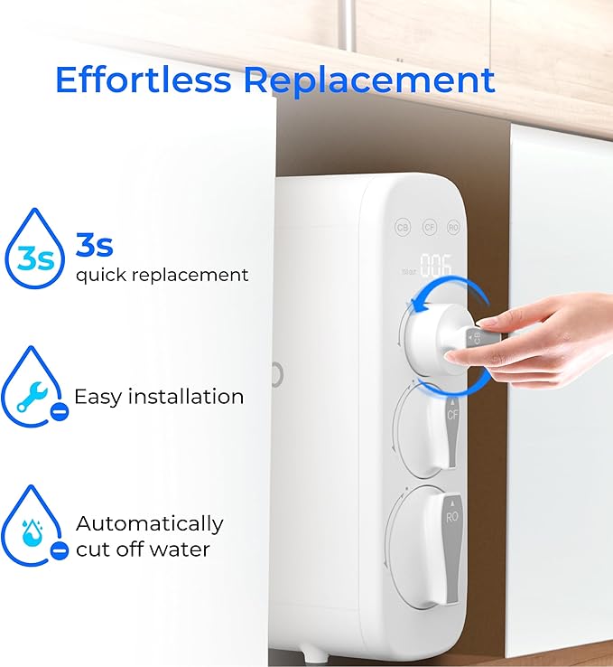 Waterdrop G3-CFCBRO Filter, Replacement for Waterdrop G3-W 400 GPD Reverse Osmosis System, Pack of 1 G3-N1CF, 1 G3-N3CB, and 1 G3-N2RO Set Filter