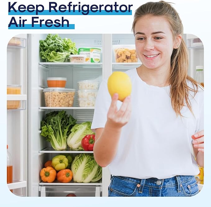AF004 Replacement for LG LT120F Refrigerator Air Filter, Compatible with Kenmore Elite 469918, ADQ73214402, ADQ73214403, ADQ73214404, 4PACK