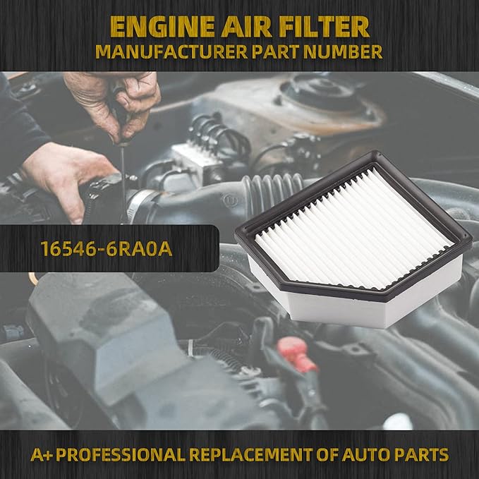 Dasbecan Engine Air Filter 16546-6RA0A Compatible with 2021 2022 2023 Nissan Rogue 2.5 Air Filter