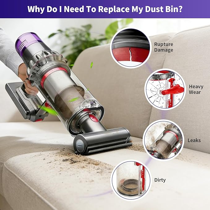 Upgraded Dust Bin Replacement Compatible With Dyson V11 V15 SV14 SV15 SV22 Vacuum Cleaner,Canister Bin for Part no.970050-01 and Part no.965443-01